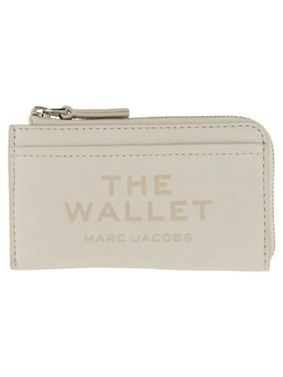 Marc Jacobs Compact Cow Leather Wallet With Multiple Card Slots In Neutral