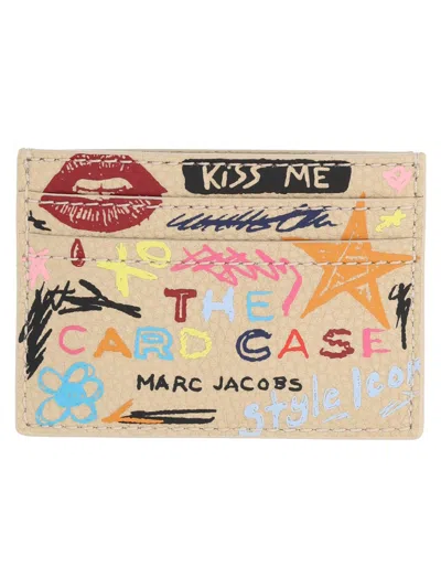 Marc Jacobs Portacarte "the Punk Scribble" In Nude