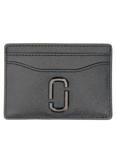 Marc Jacobs Snapshot Leather Card Holder In Black