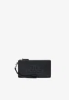 Marc Jacobs Rectangular Leather Clutch Wrist Strap In Black