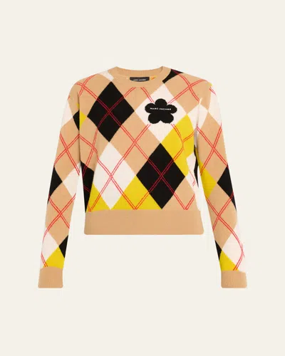 MARC JACOBS PREPPY DAISY ARGYLE CREWNECK SWEATER