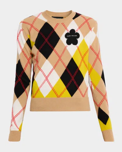 MARC JACOBS PREPPY DAISY ARGYLE CREWNECK SWEATER