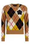Marc Jacobs Preppy Daisy Argyle Crewneck Joy Yellow Multi In Multi