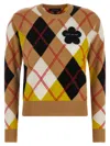 Marc Jacobs Preppy Daisy Argyle Crewneck Joy Yellow Multi In Multi