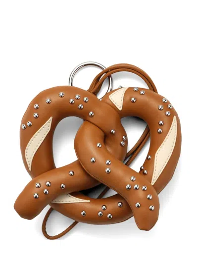 Marc Jacobs Pretzel-shape Bag Charm In Brown