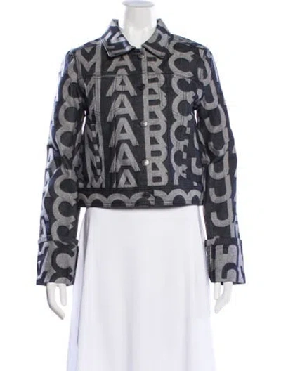 Pre-owned Marc Jacobs Printed Bomber Jacket W/ Tags In Blue
