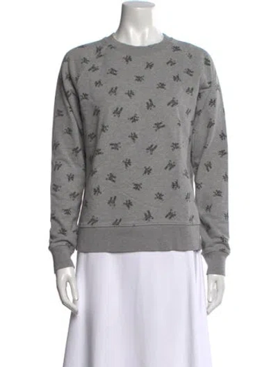 Pre-owned Marc Jacobs Printed Crew Neck Sweatshirt In Gray