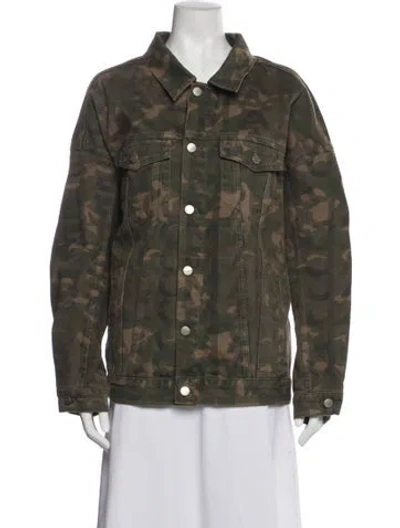 Pre-owned Marc Jacobs Printed Denim Jacket W/ Tags In Gray