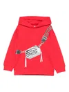 Marc Jacobs Girl's Trompe-l'oeil Bag Hooded Sweatshirt In Red