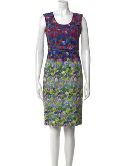 Pre-owned Marc Jacobs Printed Knee-length Dress In Blue