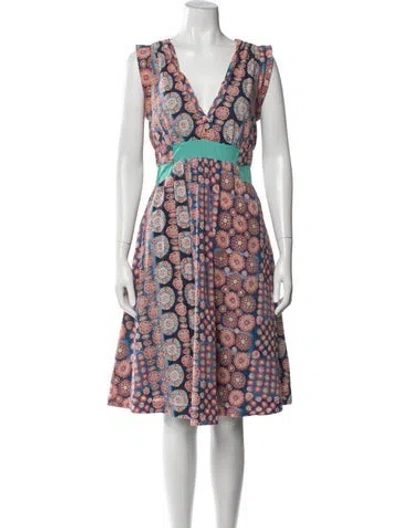 Pre-owned Marc Jacobs Printed Knee-length Dress In Blue