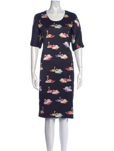 Pre-owned Marc Jacobs Printed Knee-length Dress In Blue