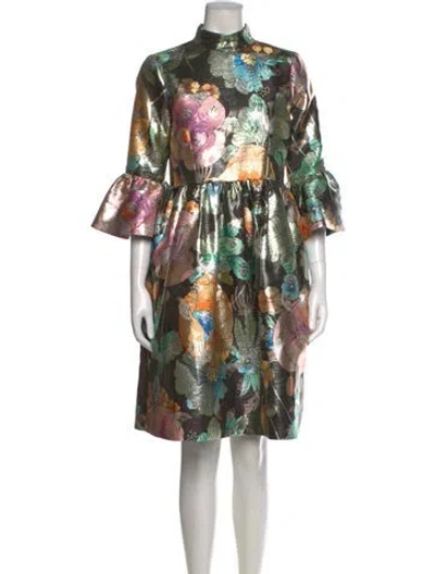 Pre-owned Marc Jacobs Printed Knee-length Dress In Green