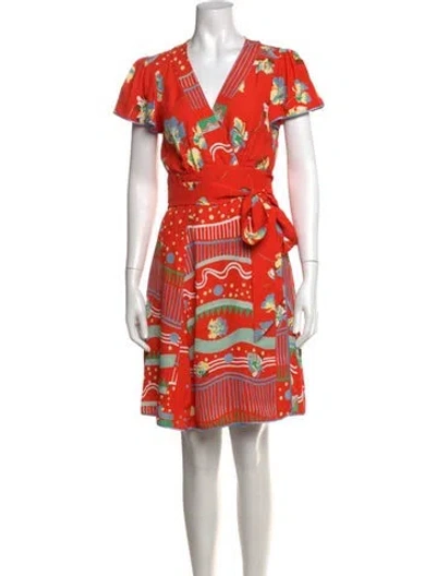 Pre-owned Marc Jacobs Printed Knee-length Dress In Orange