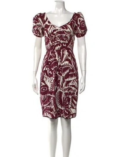 Pre-owned Marc Jacobs Printed Knee-length Dress In Purple