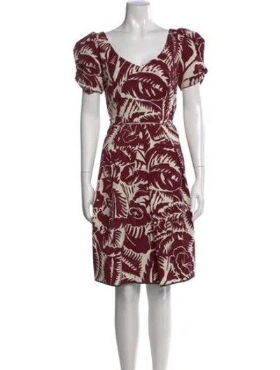 Pre-owned Marc Jacobs Printed Knee-length Dress In Purple