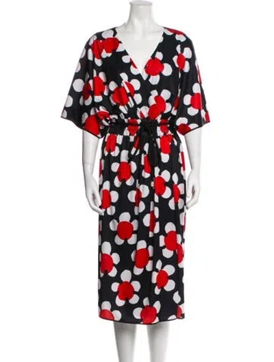 Pre-owned Marc Jacobs Printed Long Dress In Black