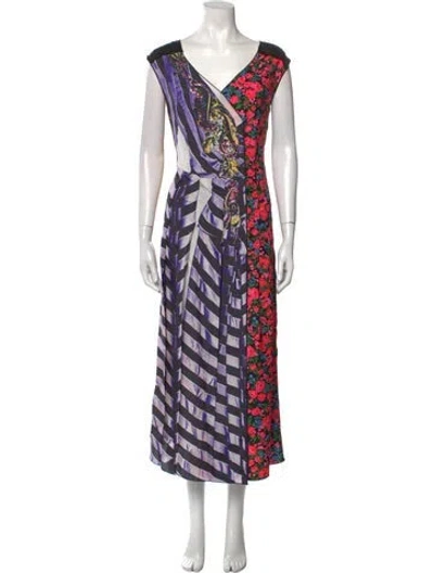 Pre-owned Marc Jacobs Printed Long Dress In Black