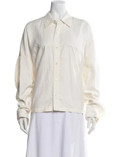 Pre-owned Marc Jacobs Printed Long Sleeve Button-up Top In Neutrals