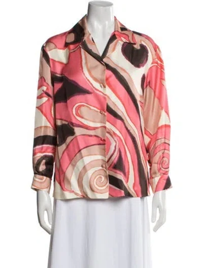 Pre-owned Marc Jacobs Printed Long Sleeve Top In Pink