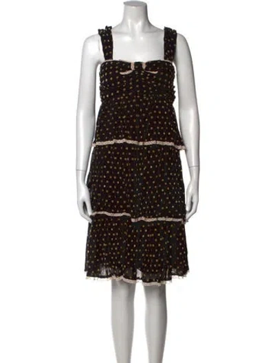 Pre-owned Marc Jacobs Printed Midi Length Dress In Black