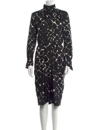 Pre-owned Marc Jacobs Printed Midi Length Dress In Black