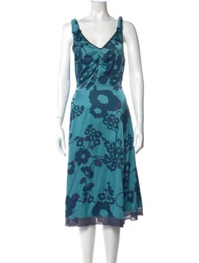 Pre-owned Marc Jacobs Printed Midi Length Dress In Blue