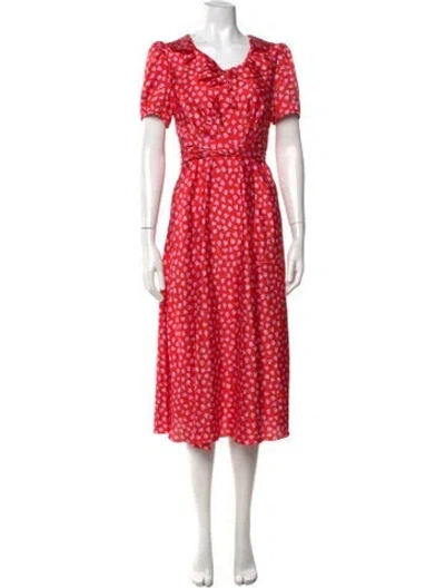 Pre-owned Marc Jacobs Printed Midi Length Dress In Red