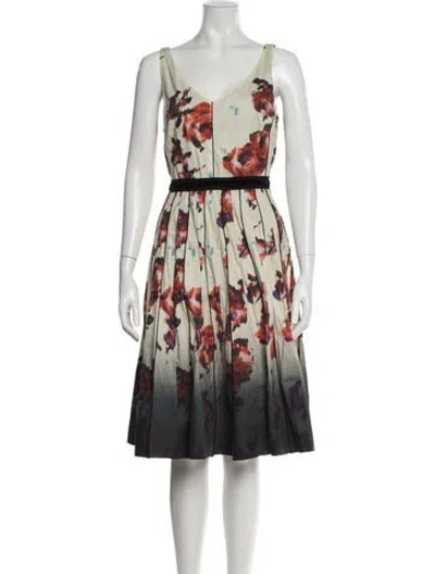 Pre-owned Marc Jacobs Printed Midi Length Dress In White