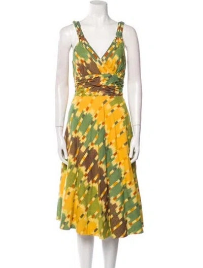 Pre-owned Marc Jacobs Printed Midi Length Dress In Yellow