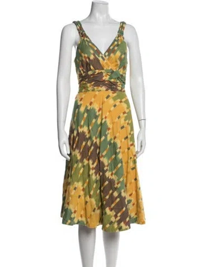 Pre-owned Marc Jacobs Printed Midi Length Dress In Yellow