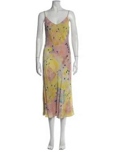 Pre-owned Marc Jacobs Printed Midi Length Dress In Yellow