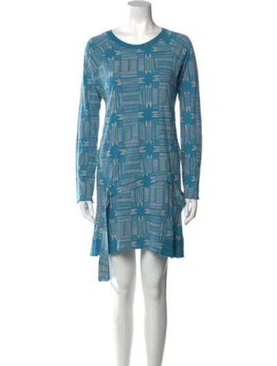 Pre-owned Marc Jacobs Printed Mini Dress In Blue