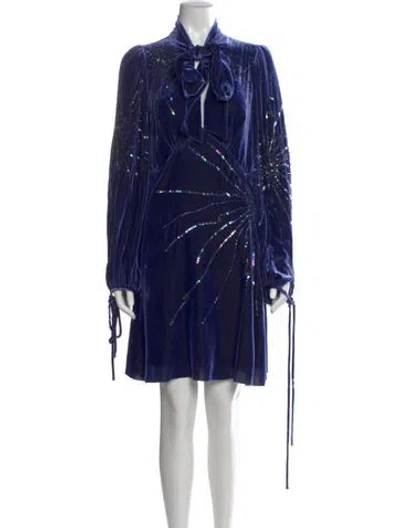 Pre-owned Marc Jacobs Printed Mini Dress In Blue