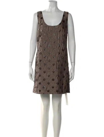 Pre-owned Marc Jacobs Printed Mini Dress In Gray