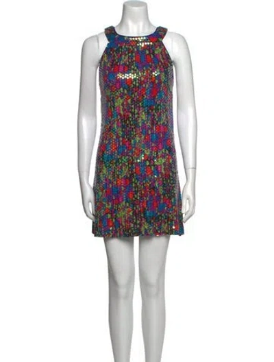 Pre-owned Marc Jacobs Printed Mini Dress In Purple