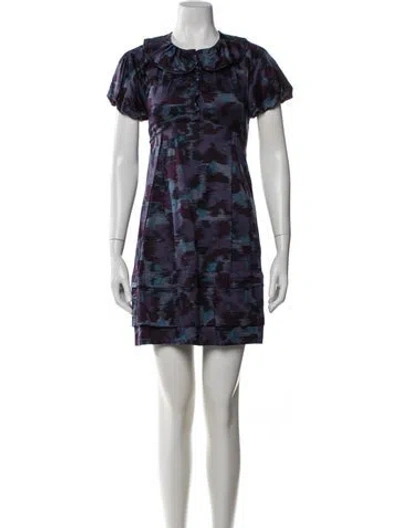 Pre-owned Marc Jacobs Printed Mini Dress In Purple