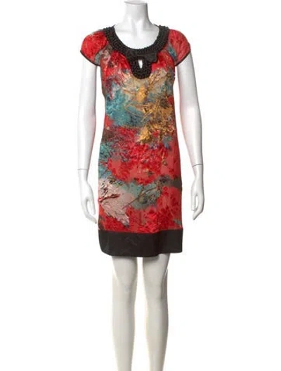 Pre-owned Marc Jacobs Printed Mini Dress In Red