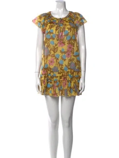 Pre-owned Marc Jacobs Printed Mini Dress In Yellow