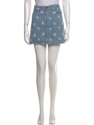Pre-owned Marc Jacobs Printed Mini Skirt In Blue