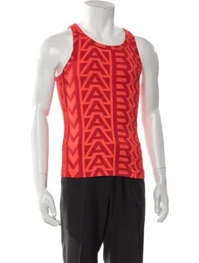 Pre-owned Marc Jacobs Printed Scoop Neck Henley In Red