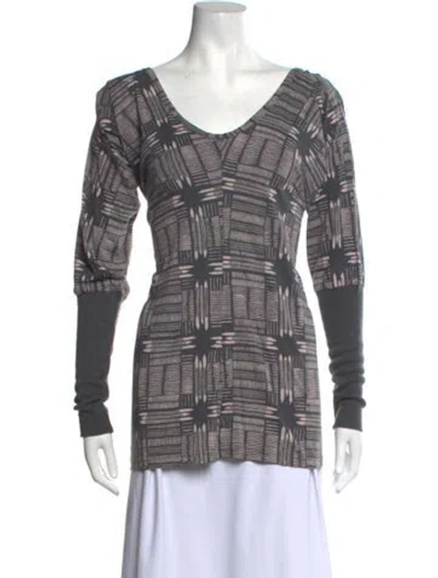 Pre-owned Marc Jacobs Printed Scoop Neck Top In Gray