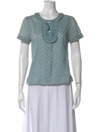Pre-owned Marc Jacobs Printed Scoop Neck T-shirt In Blue