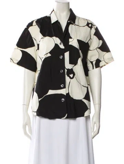 Pre-owned Marc Jacobs Printed Three-quarter Sleeve Button-up Top In Neutral