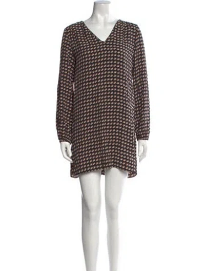 Pre-owned Marc Jacobs Printed V-neck Tunic In Black