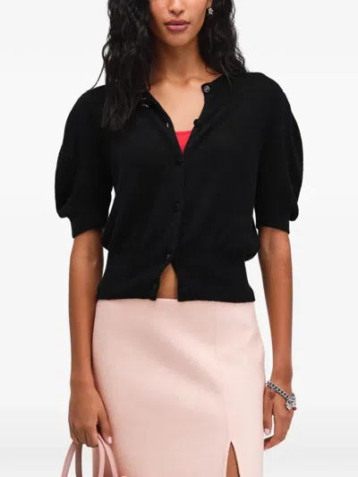 Marc Jacobs Puff-sleeve Cardigan In Black