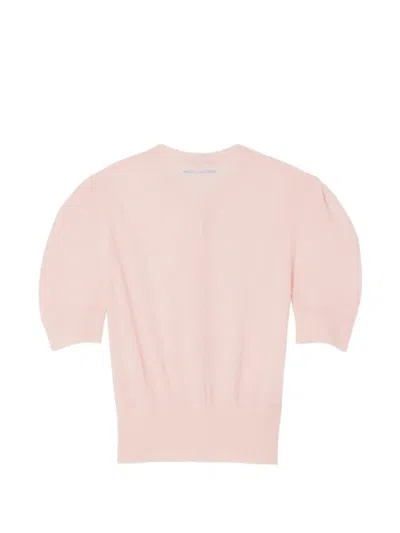 Marc Jacobs Puff-sleeve Cardigan In Pink