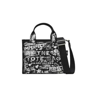 Pre-owned Marc Jacobs Punk Scribble Canvas Small Tote Bag 'black/multicolor' | Women's Size Onesize