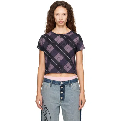 MARC JACOBS PURPLE PLAID LOGO BABY T-SHIRT