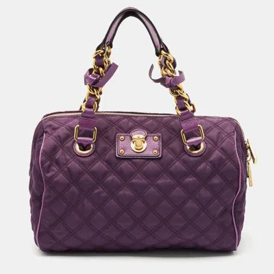 Pre-owned Marc Jacobs Purple Quilted Leather Westside Boston Bag